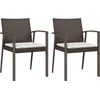 Image de vidaXL - Tuinstoelen - 2 - st - met - kussens - 56,5x57x83 - cm - poly - rattan - bruin