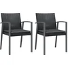 Image de vidaXL - Tuinstoelen - 2 - st - met - kussens - 56,5x57x83 - cm - poly - rattan - zwart