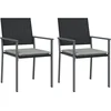 Image de vidaXL - Tuinstoelen - 2 - st - met - kussens - 54x62,5x89 - cm - poly - rattan - zwart