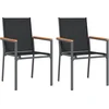 Image de vidaXL - Tuinstoelen - 2 - st - 55x61,5x90 - cm - textileen - en - staal - zwart