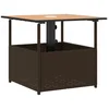 Image de vidaXL - Tuintafel - met - parasolgat - 55x55x46,5 - cm - poly - rattan - bruin