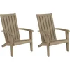 Image de vidaXL - Tuinstoelen - Adirondack - 2 - st - polypropeen - lichtbruin