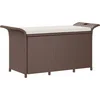 Image de vidaXL - Tuinbank - met - kussen - 116x46x57 - cm - poly - rattan - bruin
