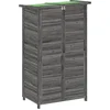 Image de vidaXL - Tuinschuur - 83x57x140 - cm - massief - grenenhout - grijs