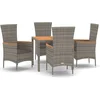 Image de vidaXL - 5-delige - Tuinset - met - kussens - poly - rattan - grijs