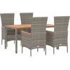 Image de vidaXL - 5-delige - Tuinset - met - kussens - poly - rattan - grijs
