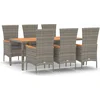 Image de vidaXL - 7-delige - Tuinset - met - kussens - poly - rattan - grijs