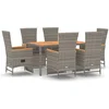Image de vidaXL - 7-delige - Tuinset - met - kussens - poly - rattan - grijs