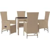 Image de vidaXL - 5-delige - Tuinset - met - kussens - poly - rattan - beige