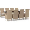 Image de vidaXL - 9-delige - Tuinset - met - kussens - poly - rattan - beige