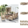 Image de vidaXL - 11-delige - Tuinset - met - kussens - poly - rattan - beige