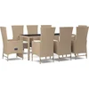 Image de vidaXL - 9-delige - Tuinset - met - kussens - poly - rattan - beige