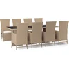 Image de vidaXL - 9-delige - Tuinset - met - kussens - poly - rattan - beige