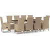 Image de vidaXL - 11-delige - Tuinset - met - kussens - poly - rattan - beige