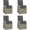 Image de vidaXL - 5-delige - Tuinset - met - kussens - poly - rattan - grijs