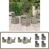 Image de vidaXL - 5-delige - Tuinset - met - kussens - poly - rattan - grijs