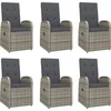 Image de vidaXL - 7-delige - Tuinset - met - kussens - poly - rattan - grijs