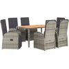 Image de vidaXL - 7-delige - Tuinset - met - kussens - poly - rattan - grijs
