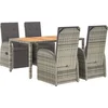 Image de vidaXL - 5-delige - Tuinset - met - kussens - poly - rattan - grijs