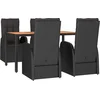 Image de vidaXL - 5-delige - Tuinset - met - kussens - poly - rattan - zwart