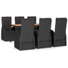 Image de vidaXL - 7-delige - Tuinset - met - kussens - poly - rattan - zwart