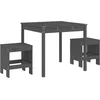 Image de vidaXL - 3-delige - Bistroset - massief - grenenhout - grijs