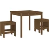 Image de vidaXL - 3-delige - Bistroset - massief - grenenhout - honingbruin