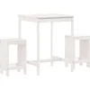 Image de vidaXL - 3-delige - Barset - massief - grenenhout - wit