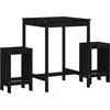 Image de vidaXL - 3-delige - Tuinbarset - massief - grenenhout - zwart
