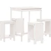 Image de vidaXL - 5-delige - Barset - massief - grenenhout - wit