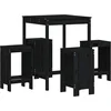 Image de vidaXL - 5-delige - Barset - massief - grenenhout - zwart