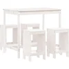 Image de vidaXL - 5-delige - Barset - massief - grenenhout - wit