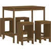 Image de vidaXL - 5-delige - Tuinbarset - massief - grenenhout - honingbruin