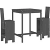 Image de vidaXL - 3-delige - Tuinbarset - massief - grenenhout - grijs