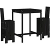 Image de vidaXL - 3-delige - Tuinbarset - massief - grenenhout - zwart