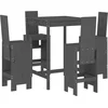Image de vidaXL - 5-delige - Tuinbarset - massief - grenenhout - grijs