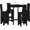 Image de vidaXL - 5-delige - Barset - massief - grenenhout - zwart
