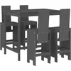 Image de vidaXL - 5-delige - Tuinbarset - massief - grenenhout - grijs