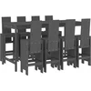 Image de vidaXL - 9-delige - Tuinbarset - massief - grenenhout - grijs
