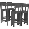 Image de vidaXL - 5-delige - Tuinbarset - massief - grenenhout - grijs