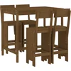 Image de vidaXL - 5-delige - Tuinbarset - massief - grenenhout - honingbruin