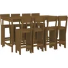 Image de vidaXL - 9-delige - Tuinbarset - massief - grenenhout - honingbruin