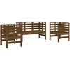 Image de vidaXL - 3-delige - Loungeset - massief - grenenhout - honingbruin