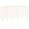 Image de vidaXL - Plantenbak - verhoogd - 121x50x57 - cm - massief - grenenhout - wit