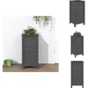 Image de vidaXL - Plantenbak - 40x40x78 - cm - massief - grenenhout - grijs