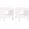 Image de vidaXL - tuinkrukken - 2 - st - 40x36x45 - cm - massief - grenenhout - wit