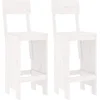 Image de vidaXL - Barkrukken - 2 - st - 40x48,5x115,5 - cm - massief - grenenhout - wit