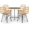 Image de vidaXL - 5-delige - Tuinset - poly - rattan