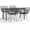 Image de vidaXL - 5-delige - Tuinset - poly - rattan - zwart