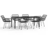 Image de vidaXL - 7-delige - Tuinset - poly - rattan - zwart